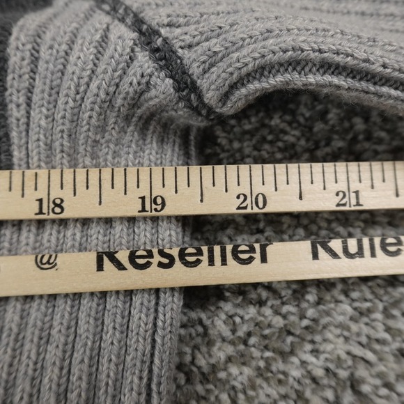 Eddie Bauer Sweater Mens M Gray Full Zip Mock Neck Knit Jacket Outdoor Hiking - Picture 7 of 10